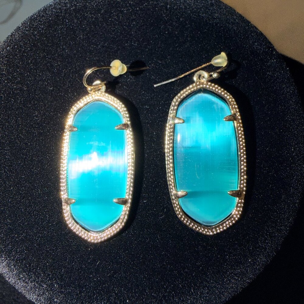 Kendra Scott Elle Gold Drop Earrings - Green